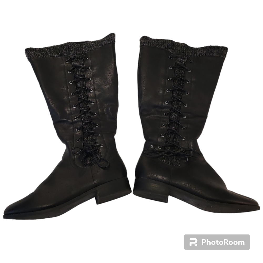 Torrid Plus Size Wide Black Zip Up Boots
